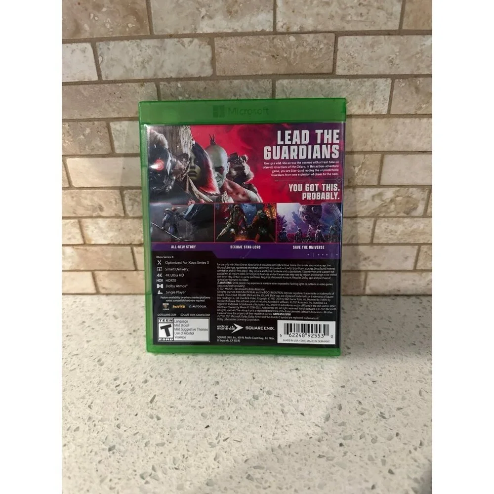 Guardians of the Galaxy Game and Case Xbox‎ One Xbox Series X
